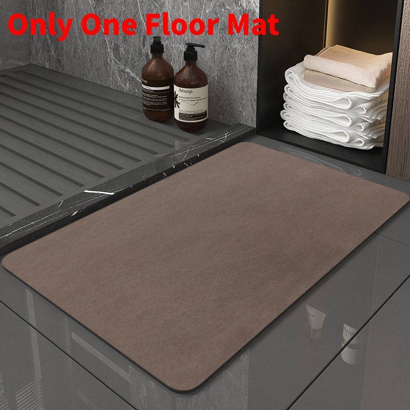 Modern Minimalist Silicone Diatom Mud Bathroom Door Mat With Water Absorption For Bathroom Comfort