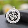 Teamer Irish Witch Knot Clear Zircon Round Pendant for Jewelry Making Necklace DIY Stainless Steel Celtics Knot Charm Wholesale