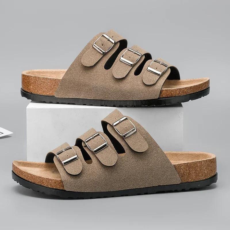 Flat Sandals Mens Sandals Leather Man Slippers for Men Men's Casual Sandal Mens Shoes High Quality Shoes Slipers