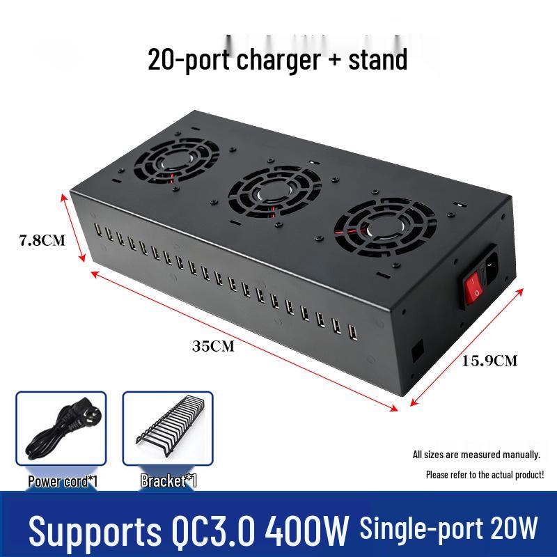40-Bit All-Metal Phone Charging & Placement Stand with Multi-Port Charger.