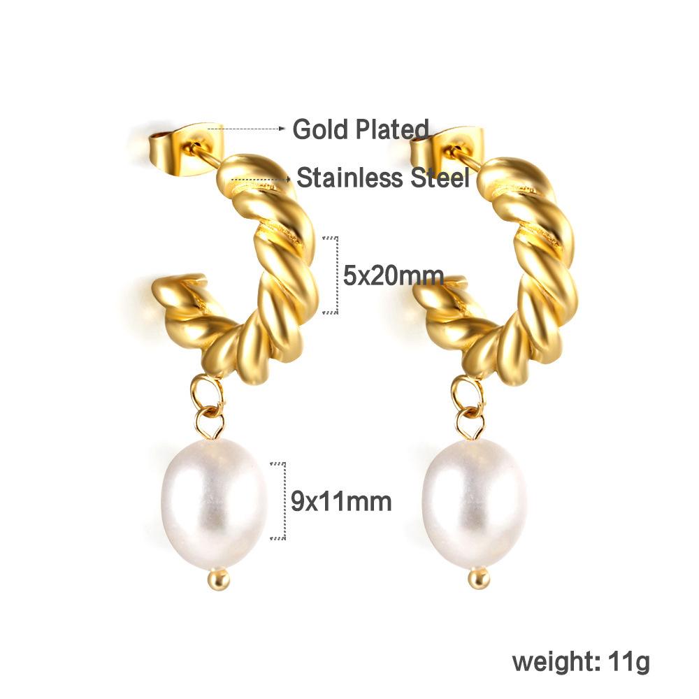 Elegant Baroque White Pearl Earrings Fashionable High-End Pearl Jewelry