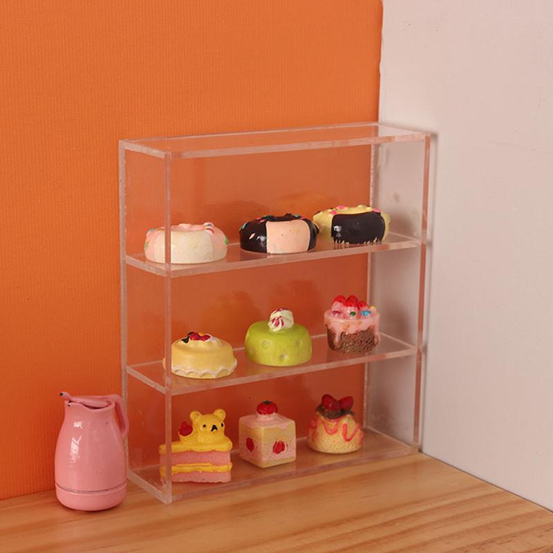 1Pc 1:12 Dollhouse Miniature Multi-Layer Rack Cupboard Storage Shelf Display Cabinet Showcase Kitchen Home Furniture Model Decor Toy