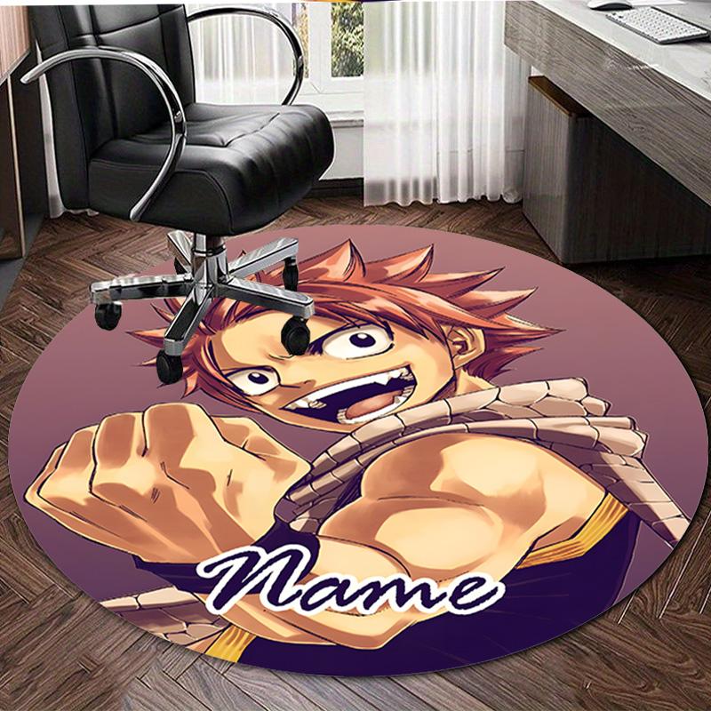 Personalized F-Fairy Tail Round Chair Office Rug - Perfect for Mat, Office Chair & More - Ideal Gift for Birthdays and Holidays
