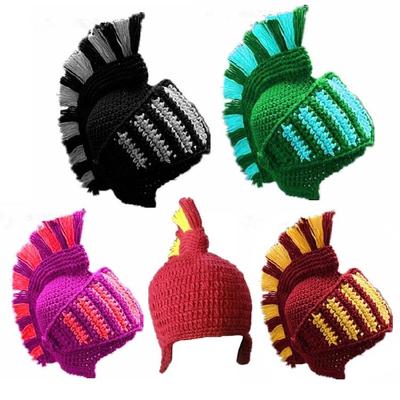 Crochet Knit Beanie Hat Roman Cosplay Gladiator Knight Helmet Windproof Mask Cap