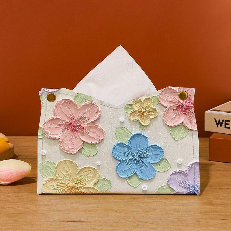 Sunflower Landscape Tissue Box Holder for Home, Dining Table, and Car