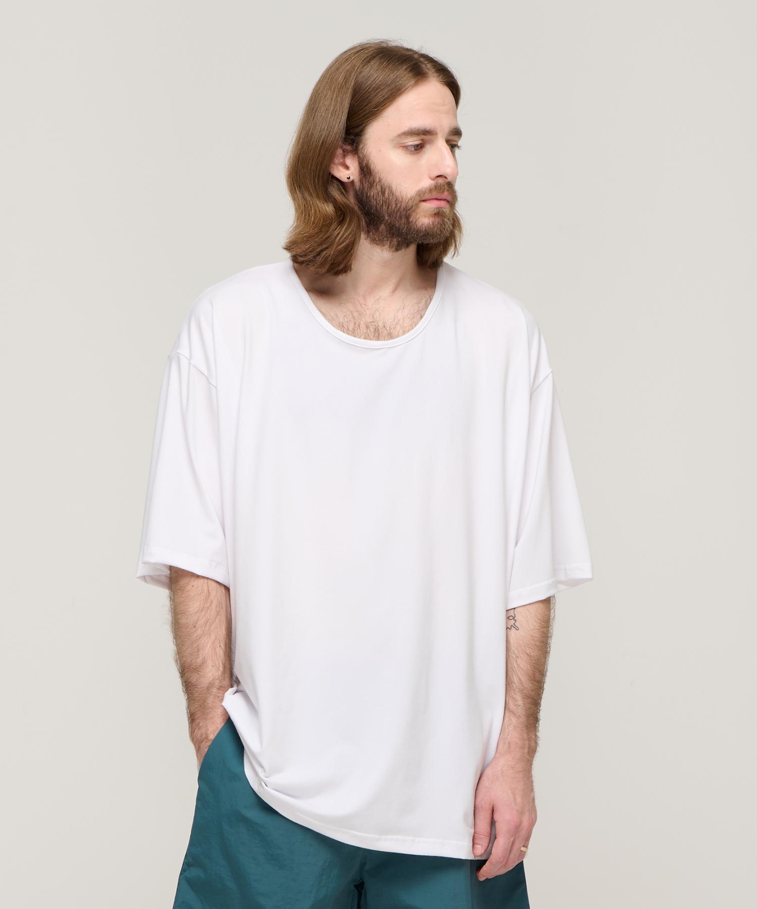 Cargo Bros Silket Loose Fit Crew Neck Short Sleeve T-Shirt (White) Free
