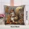 Squirrel Pillow Cover: Nature's Artistry for Your Home Sofa cushion cover, home decoration, 2D printing