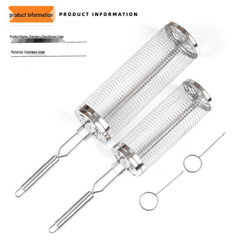 

Корзина-гриль с вращающейся ручкой для барбекю на открытом воздухе