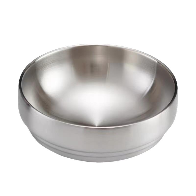Gold Stainless Steel Double-Layer Bowl for Ramen, Bibimbap, Soup, Luosifen, Salad, and Instant Noodles.