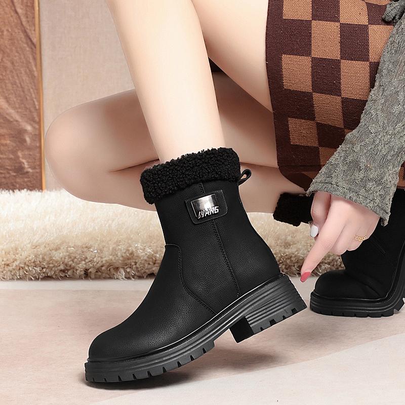 Fashion AIYUQI Women Snow Boots Genuine Leather 2025 New Large Size Anti Slip Women's Winter Boots Fashion Wool Warm Women's Ankle Boots