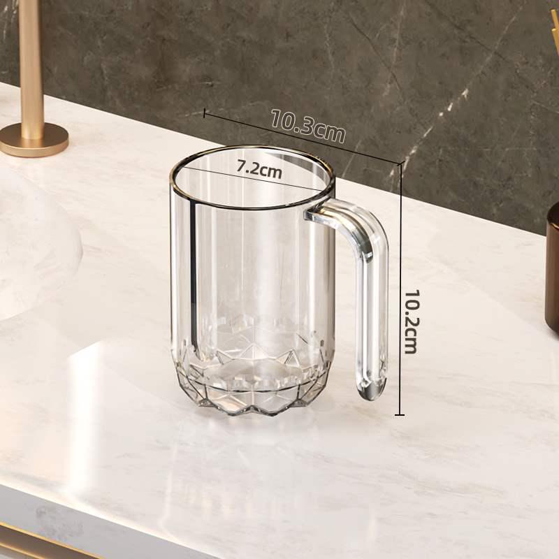 Heat-Resistant PET Mouthwash Cup with Handle - Original Simple Design, Transparent, Stain-Resistant, Food-Grade Toothbrush Cup 401-500ml чистый