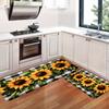 Sunflower Buffalo Plaid Kitchen Mat Decor Non-slip Hallway Balcony Laundry Rugs Bathroom Door Mat Bedroom Floor Mat Decor