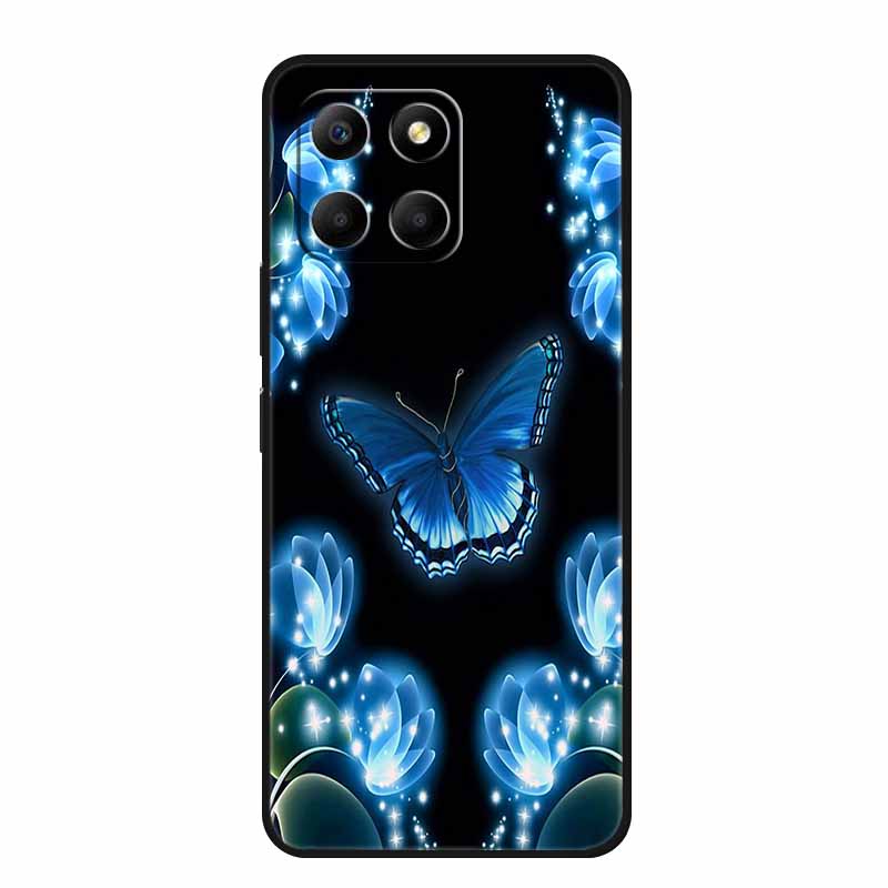 Etui For Honor X6a Zwierzęta TPU Silikon Miękki Tylny Pokrowiec na Telefon dla Huawei Honor X6a HonorX6A 2023 Ochronny Wilk Czarny Fajny Capa