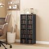 Set di 2 Scaffalature Espositive per CD a Torre con Ripiani Regolabili, Nero