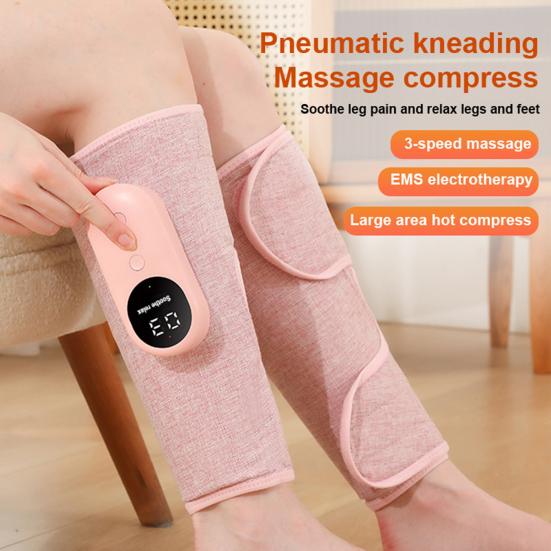 Leg Massager with Heating Function Digital Display Intelligent Auto Timer Rechargeable Thermal Vibration Pressure Massage Machine