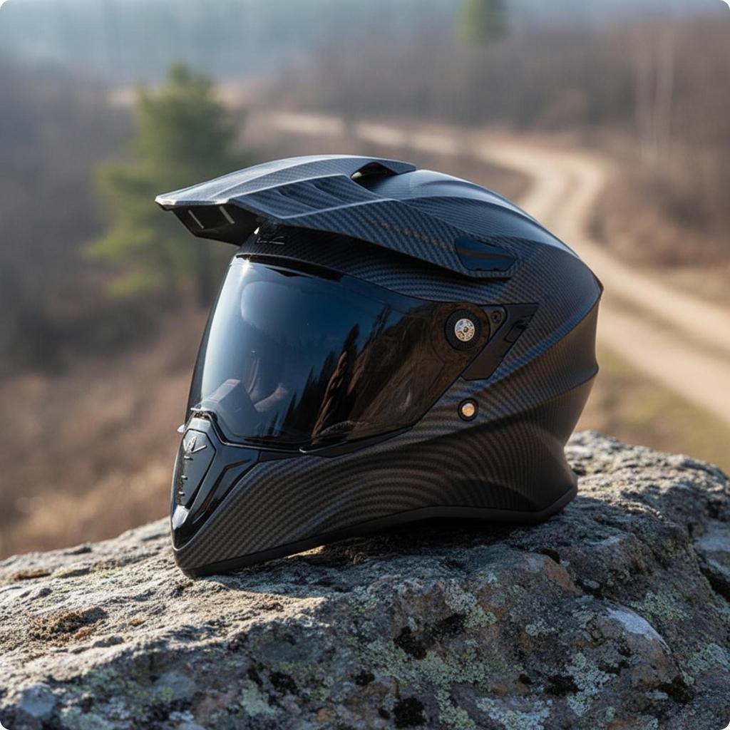 Full Face | Washable Liner, DOT Certified, Adventure Helmet with Peak, for unpaved terrain L B