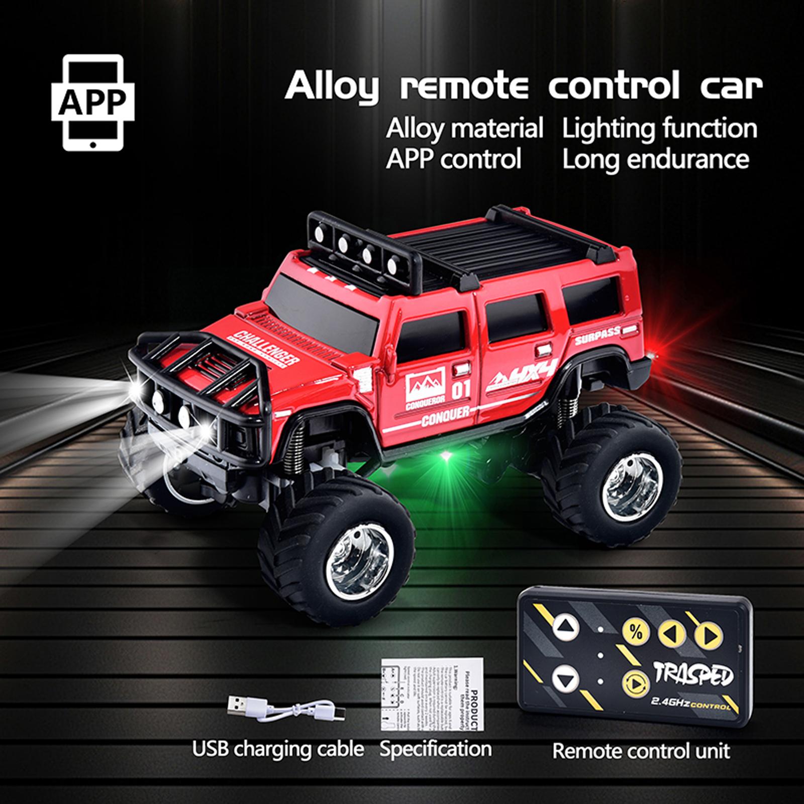 

Дорожная машина на радиоуправлении с регулируемой скоростью, фарами и амортизаторами, может подключаться для управления с мобильного телефона One Size