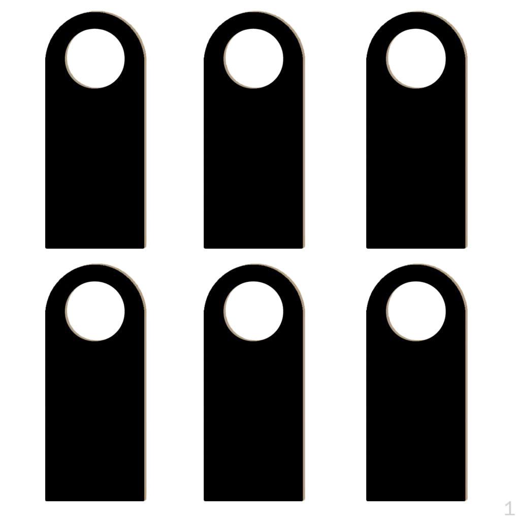 

6pcs Blank Double Sided Mini Wooden Chalkboard BlackBoard Door Hanger Sign #3