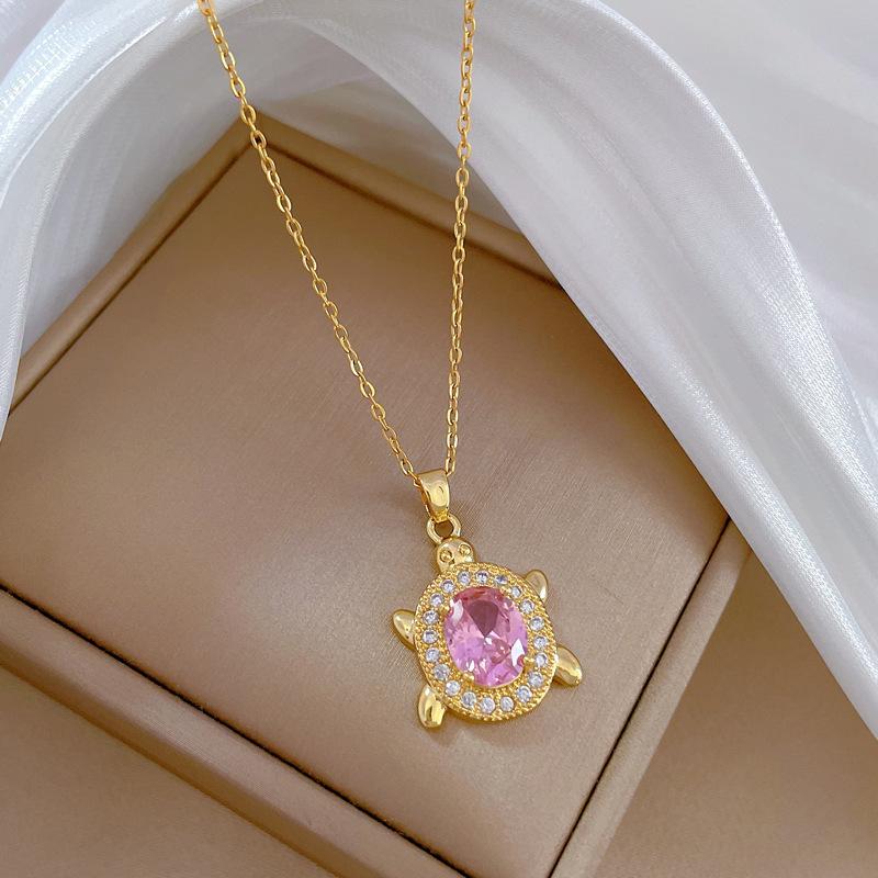 

Классическое ожерелье с подвеской в виде милой черепашки, инкрустированное микропаве из цирконов, модный шарм, универсальная цепочка для ключицы 45cm