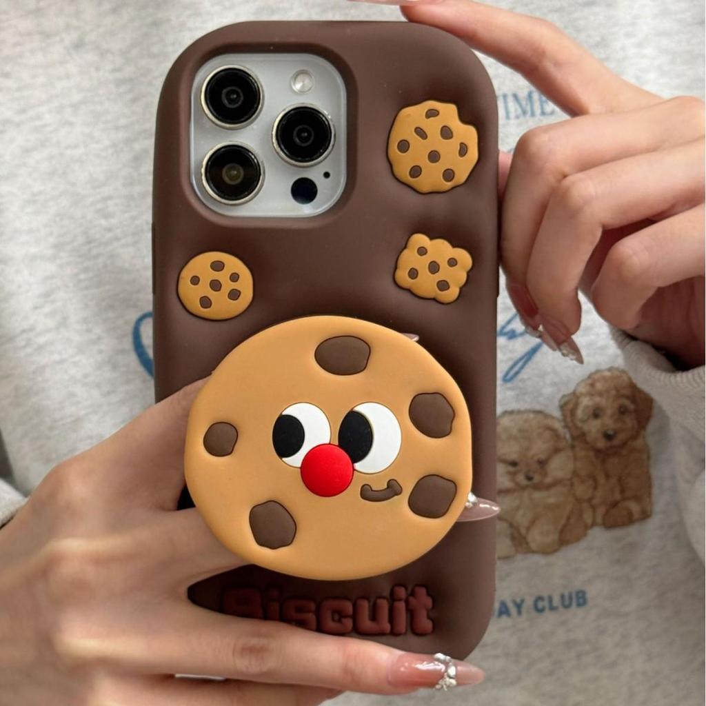 Cartoon Cookie Face Phone Case for iPhone 11/13/14/15/16/17Promax/Air