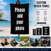 Op Maat Gemaakte Strandlaken met Foto Gepersonaliseerde Handdoeken Microvezel Sneldrogend Grote Zwemhanddoek Cadeau voor Familie Vrienden Feest