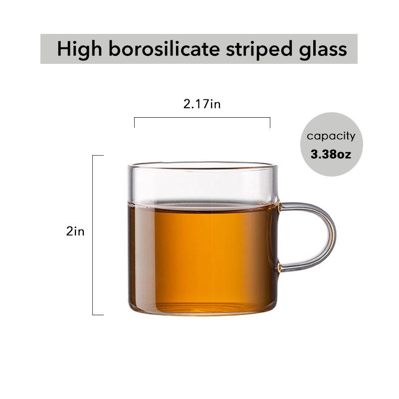 Borosilicate Glass Espresso Cups 1 6 9 PCS Set 3.38oz with Handle Heat Resistant Coffee Shot Cups for Espresso