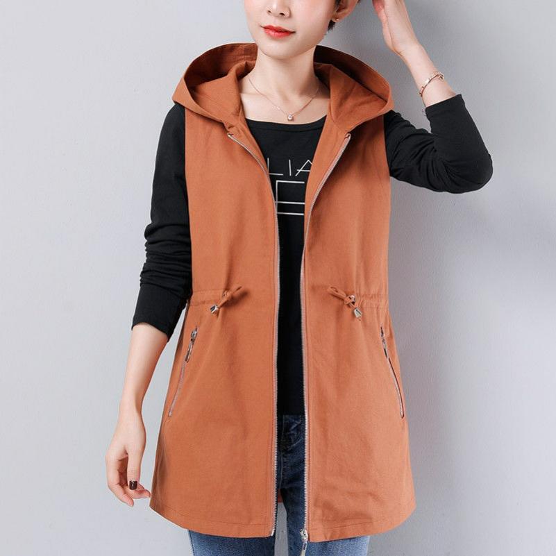 Gilet Doppio Strato Donna Primavera e Autunno Taglia Grande Stile Occidentale Gilet Gilet Capo Esterno Gilet Senza Maniche Giacca