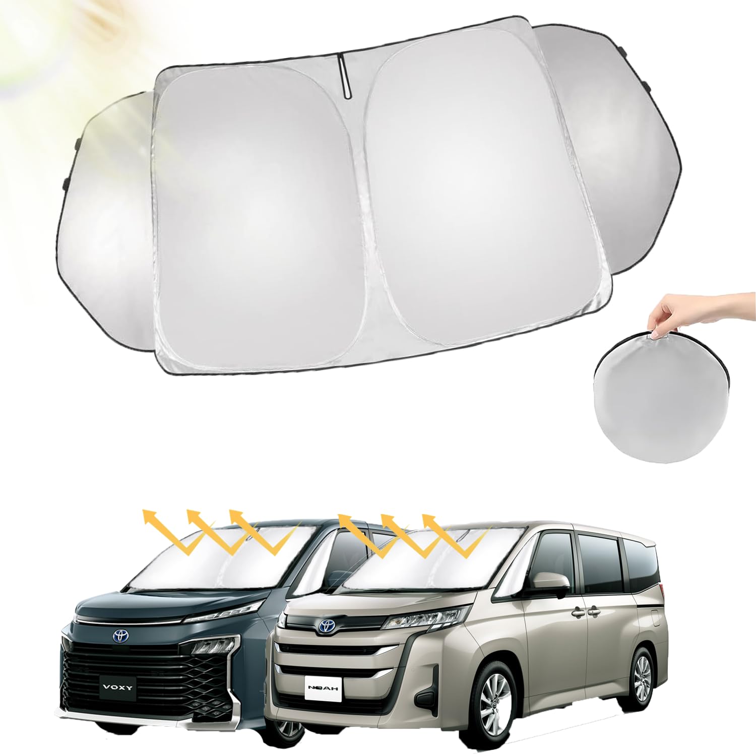 

Последний и Улучшенный oricarmes Toyota Noah 90 Серии Солнцезащитный козырек Voxy 90 Серии Лобовое стекло Затемнение Изоляция Солнцезащитный козырек Сон в машине Сумка для хранения чёрный