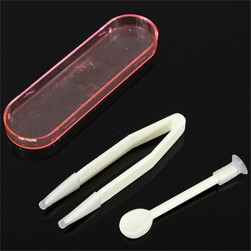 Contact Lens Inserter Remover Soft Tip Tweezer Stick Tool Case Set