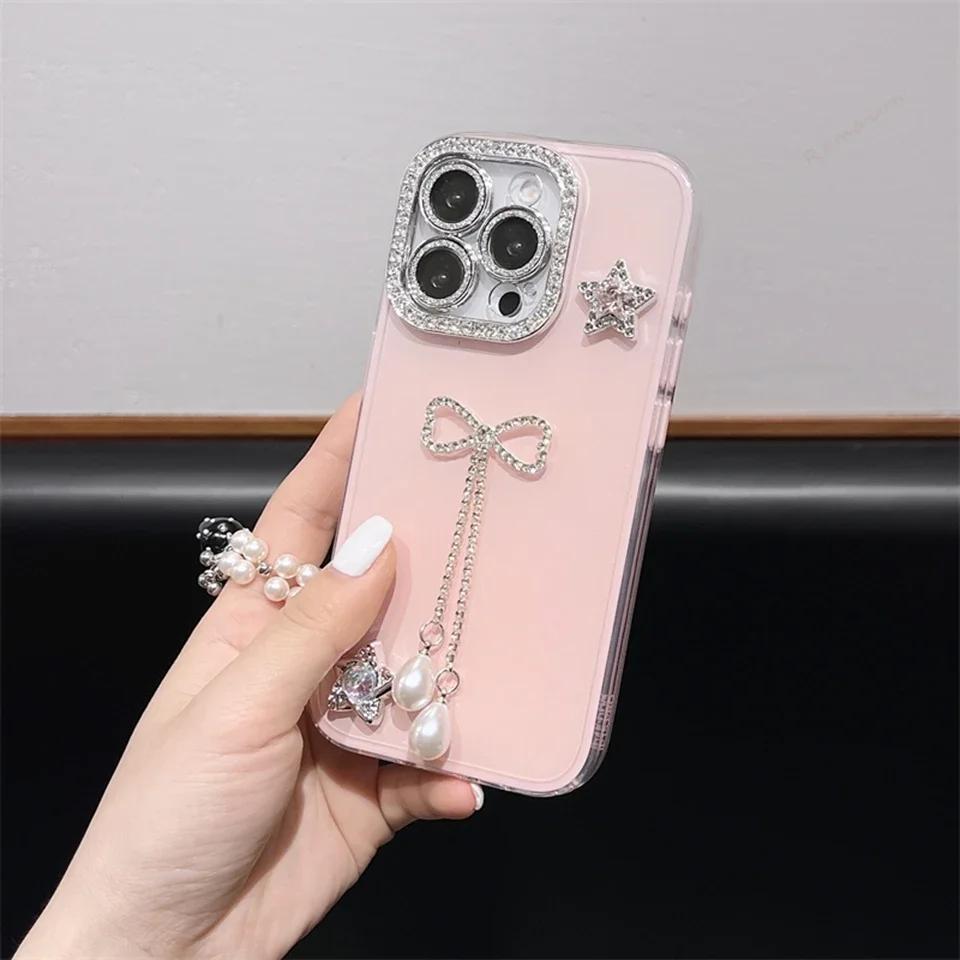 

Чехол для телефона с блестящими блестками и бабочкой для iPhone 16 15 14 13 12 11 Pro Max Plus Силиконовый протектор с бриллиантами Ударопрочная крышка For iPhone 13