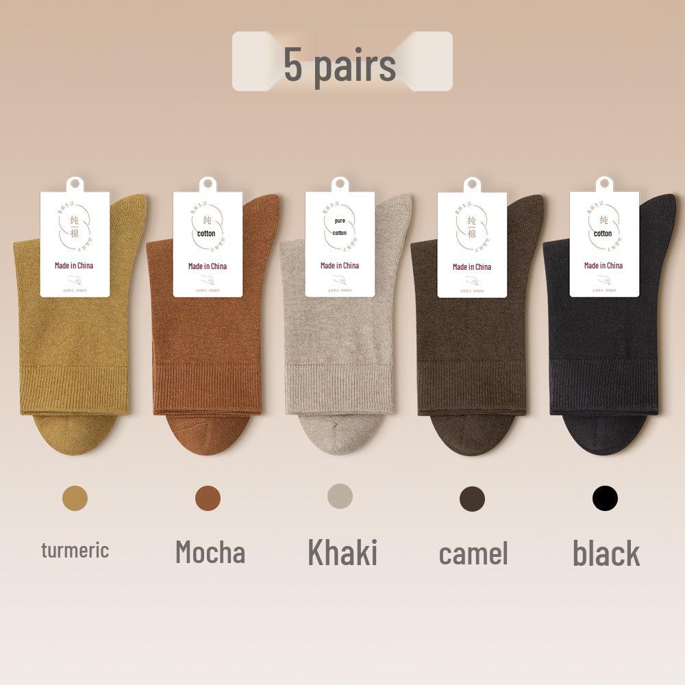 Damskie skarpety bawełniane do połowy łydki 2025 - Odprowadzające pot, oddychające, antybakteryjne i ciepłe na jesień/zimę.