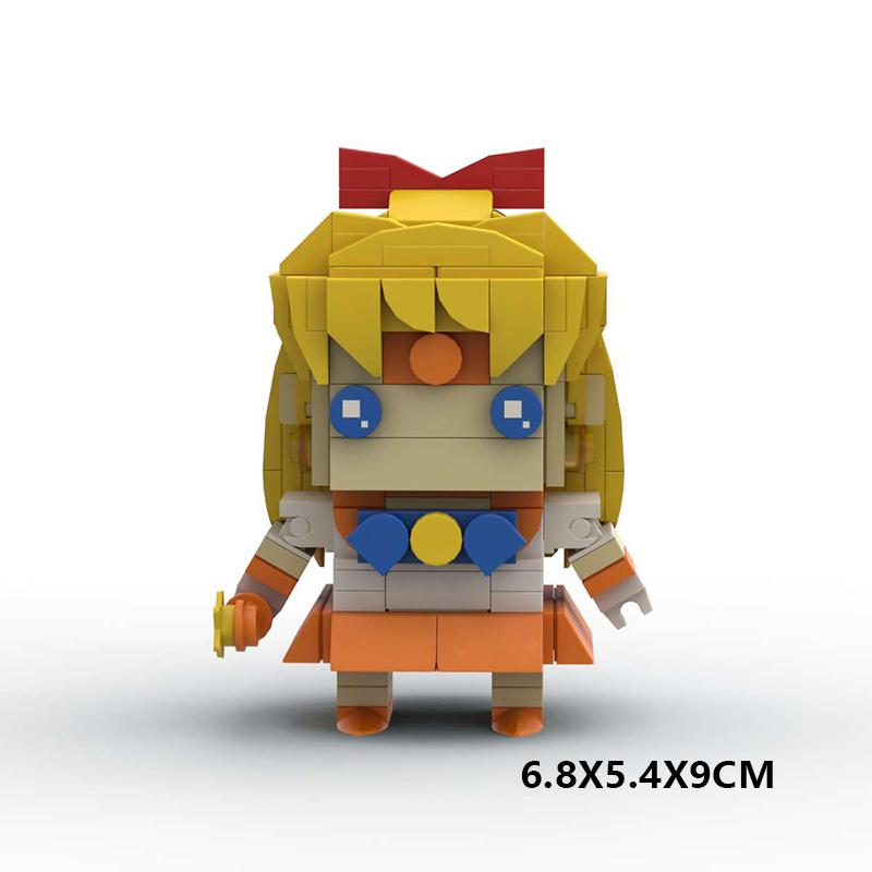Anime Series Cute Girl Cartoon Characters Building Blocks MOC Beautiful Magic Girl Warrior Assembly Model Puzzle Kids Toy Gift