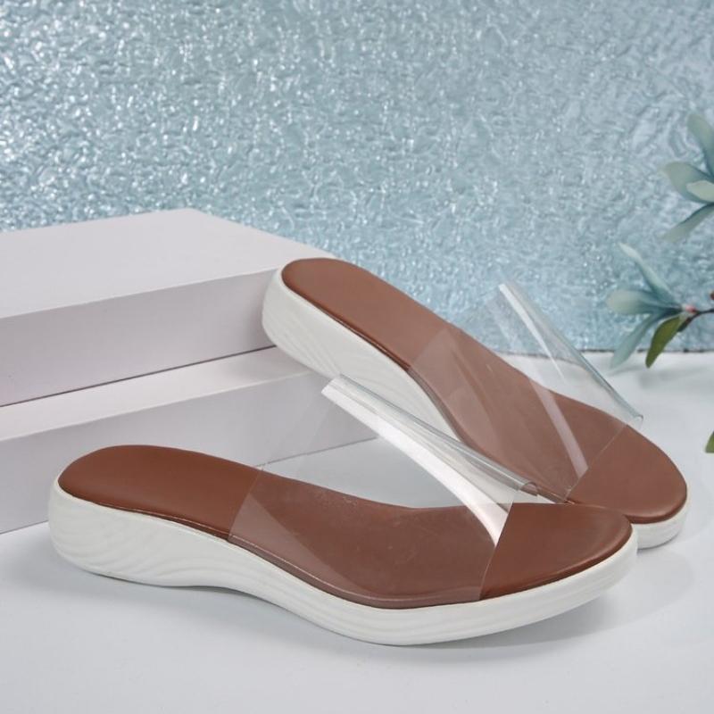 

Модные летние женские сандалии, роскошные пляжные женские прозрачные сандалии из ПВХ, удобные женские туфли на высоком каблуке, новинка на прозрачном среднем каблуке 37