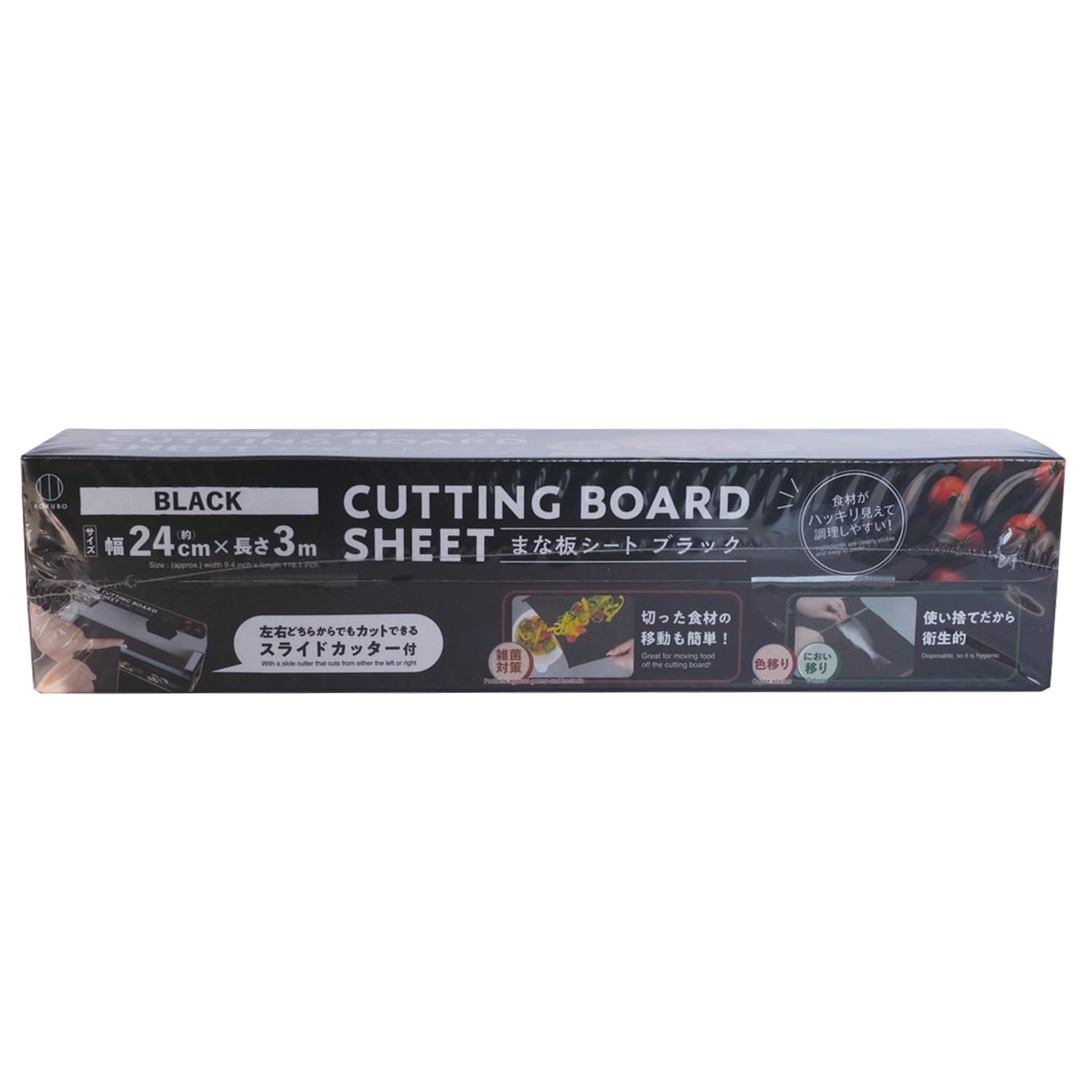 

KOKUBO CUTTING Cutting Board 24cm Wide x 3m with Slide Easy Suitable for Various Outdoor Large with Refillable Sheet, Black, Long, Cutter, Disposable, чёрный