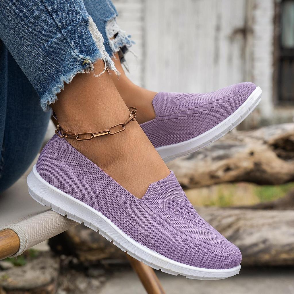 Plus-size Women's Casual Shoes, New Women's Round-toe Low-heeled Mesh Woven Sports Shoes