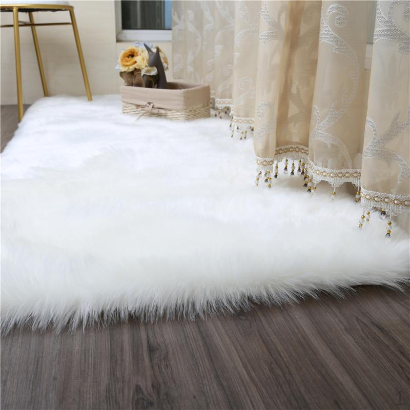 

Faux Floor Carpet Shaggy Home Cushion White