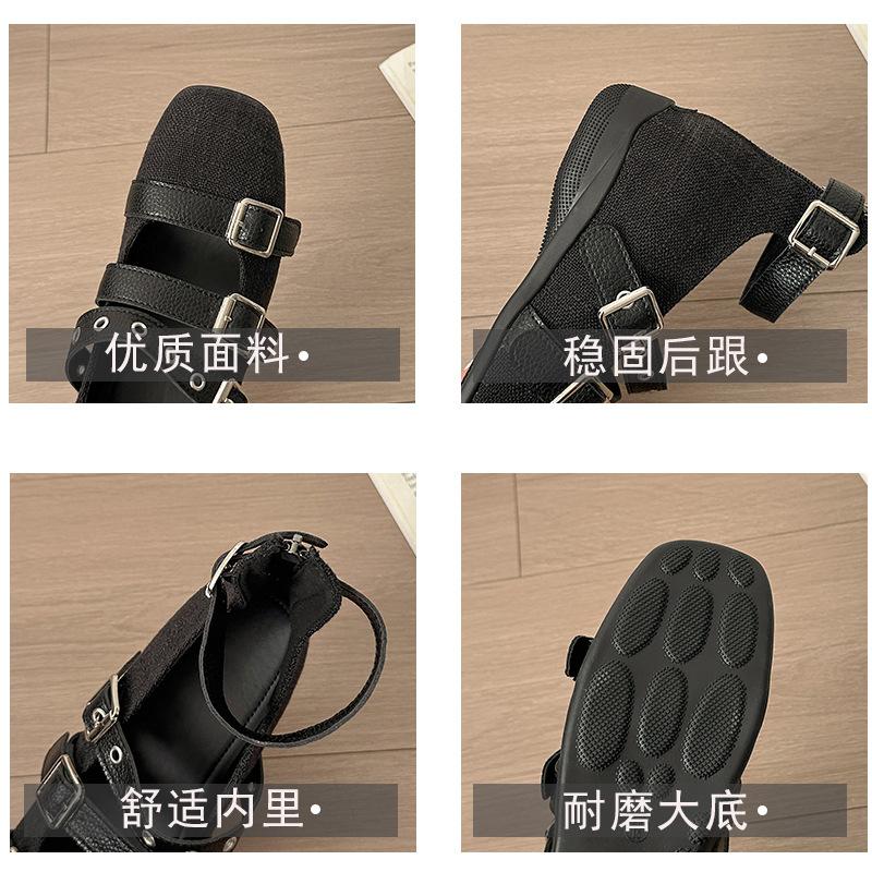 Niche fashionable personality silver versatile round head flat bottom inner height-increasing shoes women's ballet light mouth Mary Jane small single 