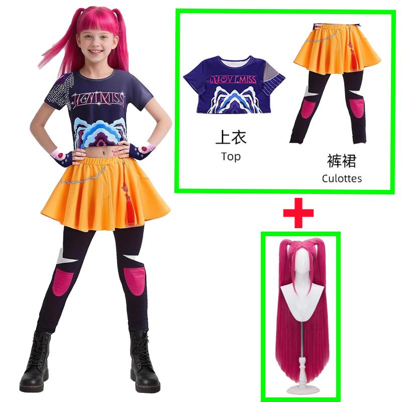 

Аниме K-Pop Костюм для косплея Охотника на демонов Детский Huntrix Зои Мира Руми 3D-принт Униформа Вечеринка Сценическое выступление Девочки Стильные костюмы 140cm&KPop Demon Hunters