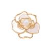 Elegant Pearl Flower White Brooch – Women's High-End Imitation Shell Corsage Pin with Unique Design