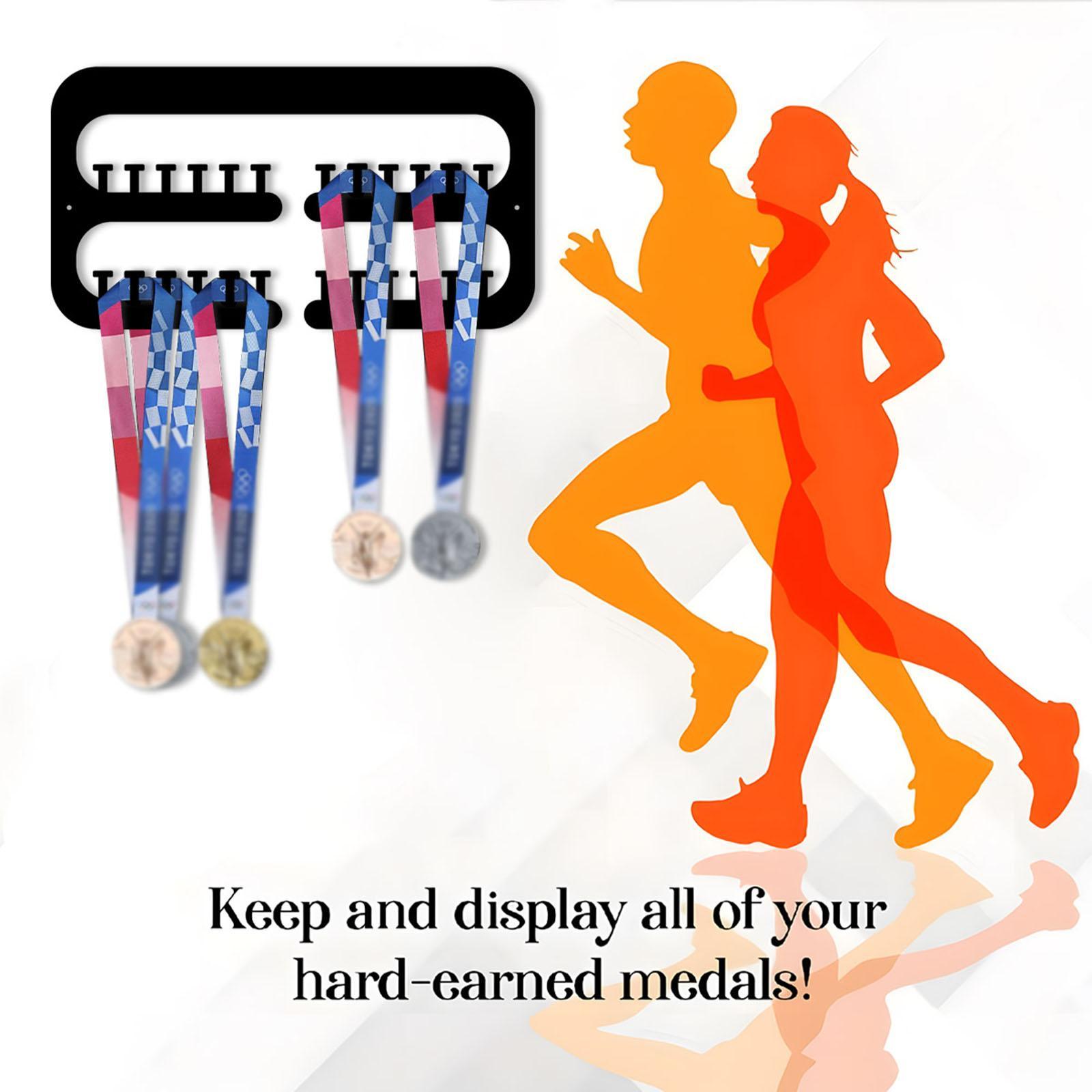 Medal Hanger, Running Medal Hanger Wall Mounted Easy to Install, Sturdy Shelf Medal Holder for Running Medals, Sports Medals