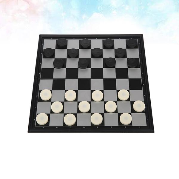 1 Set Checkers Durable Folded Plastic Chess Checkers Checkers Set Draughts for Kids Children Adults