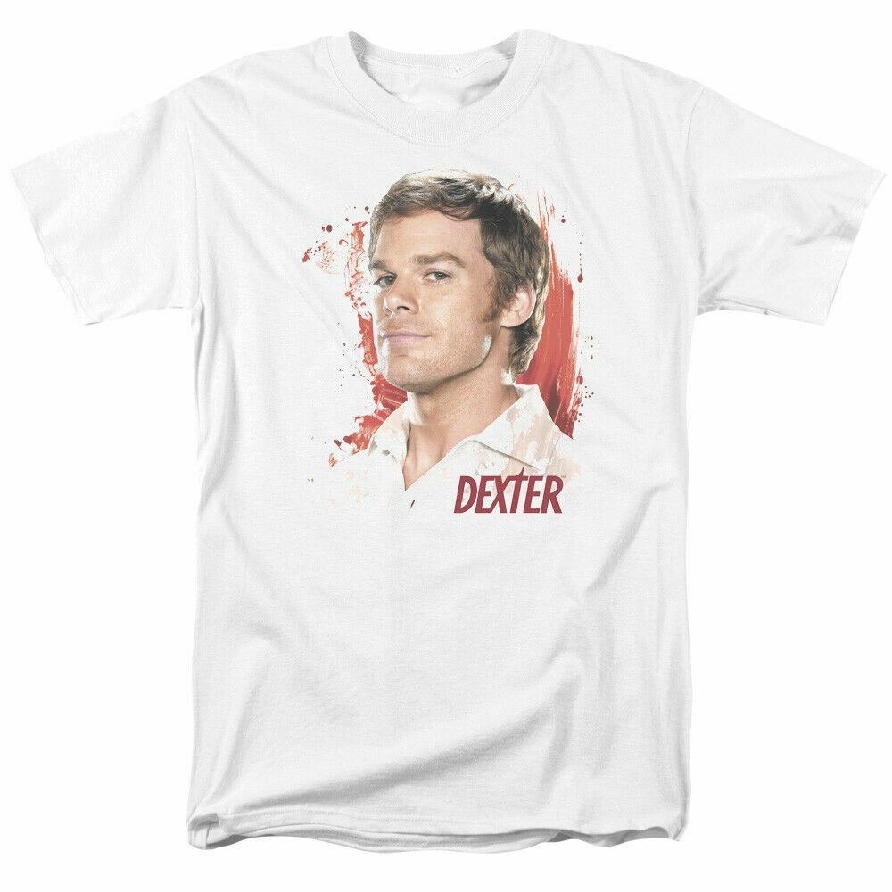26 Dexter Blood Splatter T Shirt Mens Licensed Classic TV Merch Serial Killer White Unisex T-Shirt