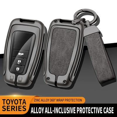 Zinc Alloy Leather TPU Car Remote Key Bag For Highlander Camry Corolla RAV4 Prado 2018 2020 2021 2010. 22 Accessories