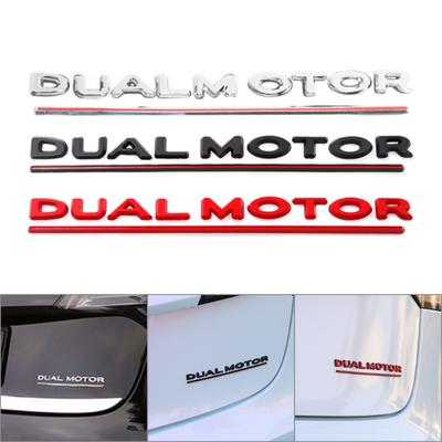 Zadní logo pro Tesla Model 3 Y S X DUAL MOTOR Písmena Emblém 3D Auto Styling Znak na blatník Emblémy Model3 Dekorační doplňky