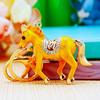 Keychain Pendant Double-Sided Rhinestone Chinese Zodiac Fortune-Attracting Horse Key Chain Metal Handbag Charm