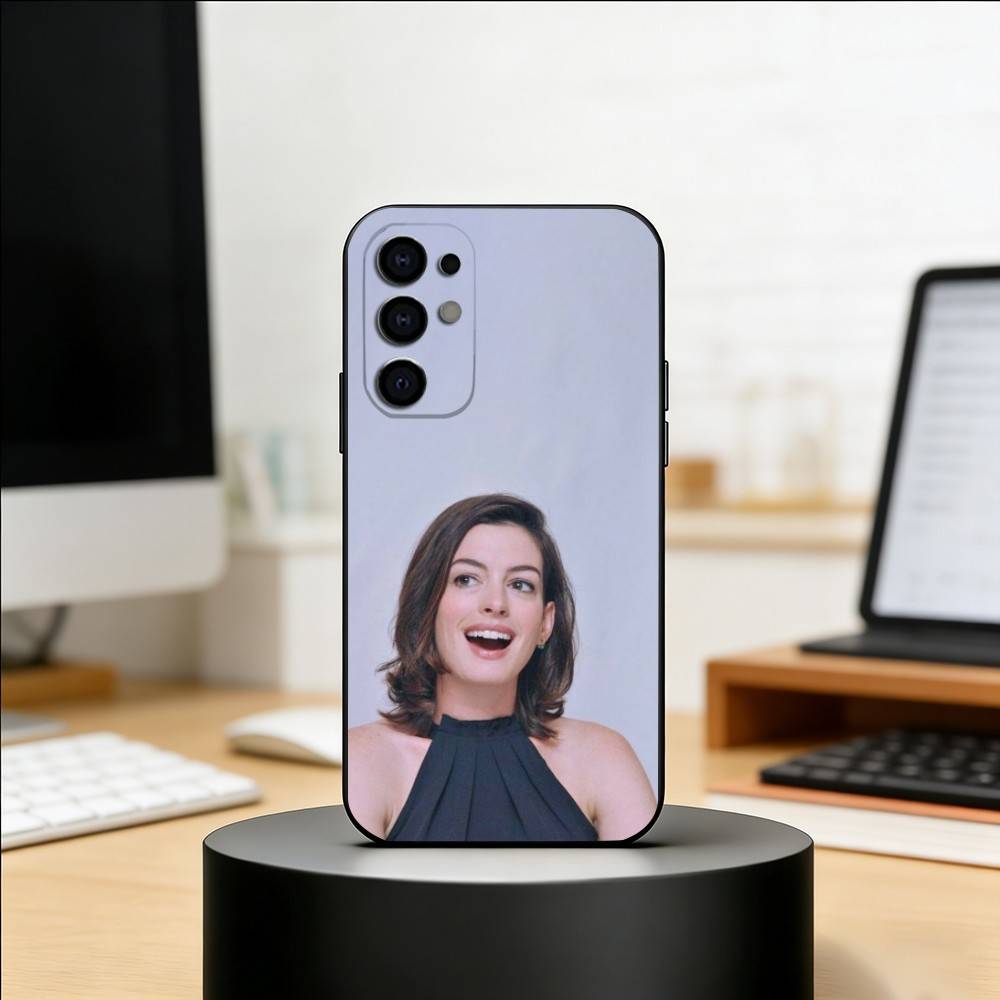 Actor A-Anne Hathaway Phone Case For Samsung S25,S24,S21,S22,S23,S30,Ultra,S20,Plus,Fe,Soft Silicone Black Cover