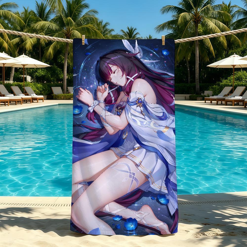Genshin Impact Columbina Towel For Outdoor Camping Beach Towel Super Absorbent Quick-Drying Summer Towel