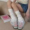 Women Ruffle Lace Leg Warmer Sweet Knee Highs Socks Mesh Flared Leg Socks Princess Leg Sleeves Halloween Costumes