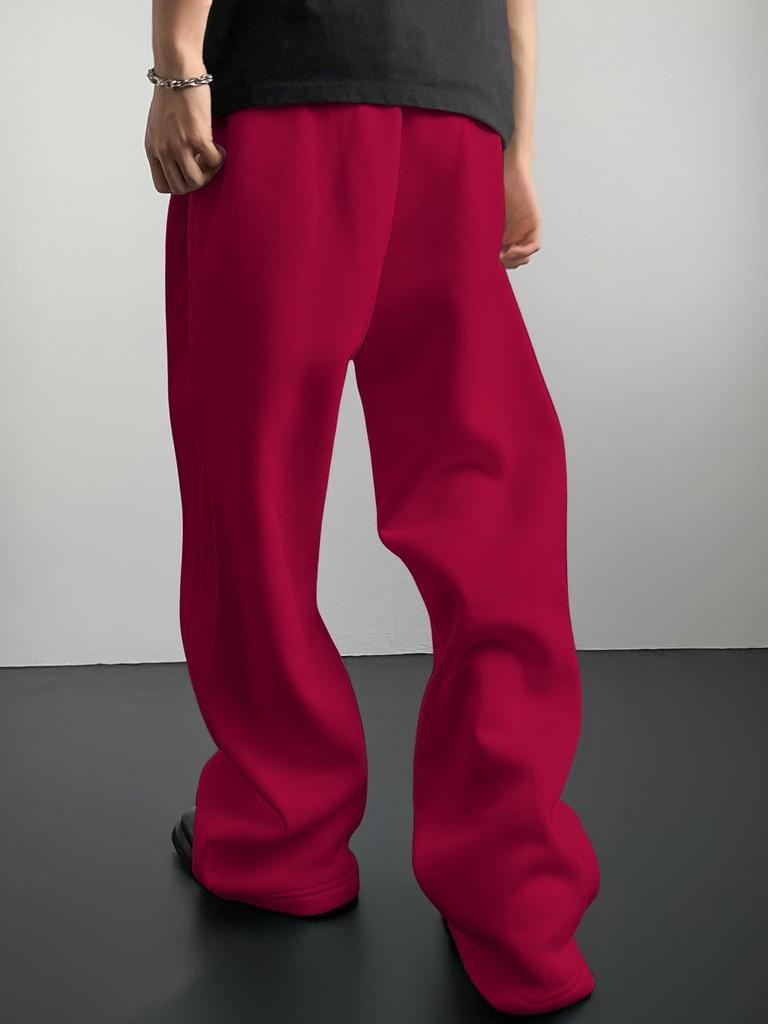 Men's Loose Fit Sweatpants with Drawstring Waist, Straight Wide Legs & Pockets Sportswear