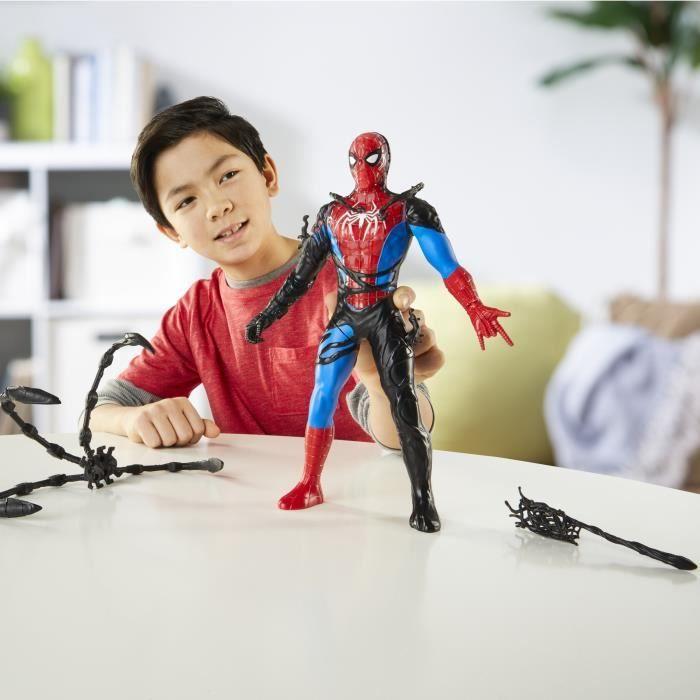 Figurine Spider-Man Métamorphose liquide de 28 cm avec accessoires, Marvel Spider-Man VenomVersus, jouets de super-héros pour enfant